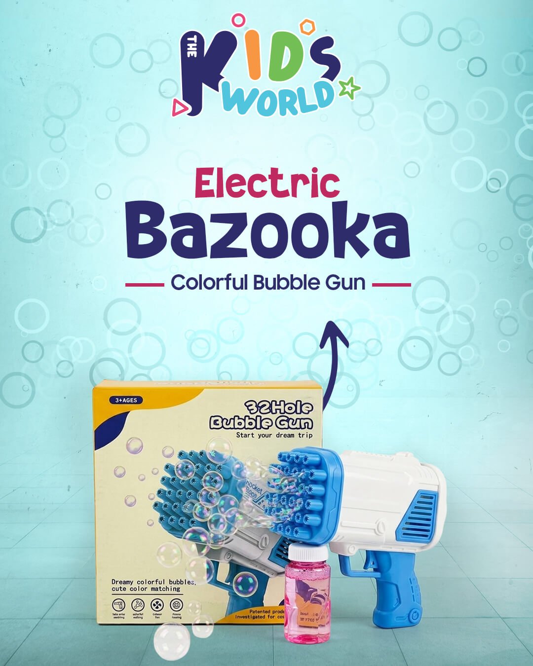 Electric Bazooka Colorful Bubble Gun - The Kids World