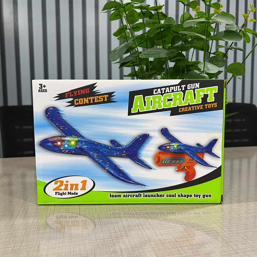 2-in-1 Airplane Launcher Toy Gun For Kids