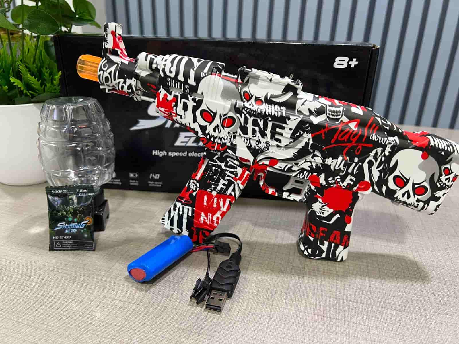 Automatic Gel Blaster Rifle - 2 Cells High Power - Usb Charging - The Kids World
